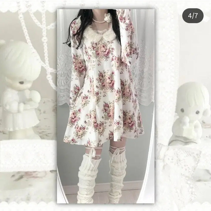 [BUNJANG] LIZLISA Himeji Floral Winter Dress / 리즈리사 히메카지 원피스 LIZLISA 히메갸루 플로럴 꽃무늬 겨울