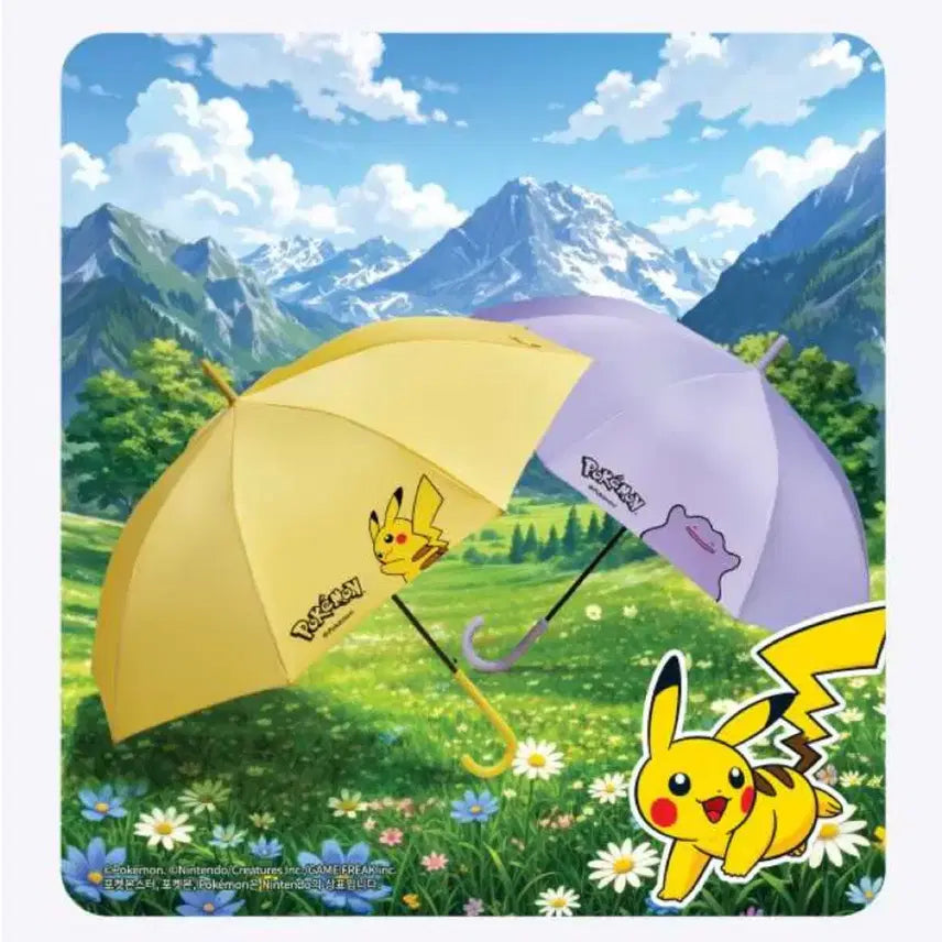 [BUNJANG] Baskin Robbins Pokemon Pikachu Metamon Long Umbrella / 배스킨라빈스 포켓몬 피카츄 메타몽 장우산 베스킨라빈스