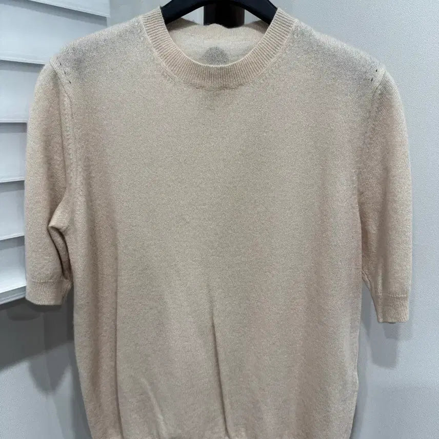 [BUNJANG] The Cashmere Short-Sleeve Knit Cream S / [한섬 더캐시미어] 캐시미어 반팔 니트 / 크림 / S