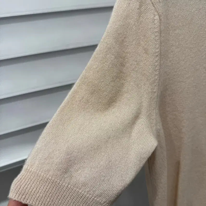 [BUNJANG] The Cashmere Short-Sleeve Knit Cream S / [한섬 더캐시미어] 캐시미어 반팔 니트 / 크림 / S