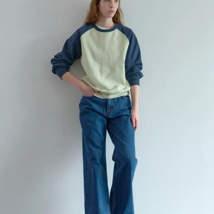 [BUNJANG] Forder Raglan Cotton Sweatshirt (Pale Green) / 포저 레글런 코튼 스웻셔츠(페일 그린)