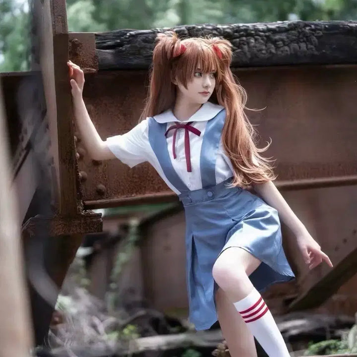 [BUNJANG] Evangelion Asuka School Uniform Graduation Photo Rental / 에반게리온 아스카 마리 교복 졸업사진 대여 졸사 대여