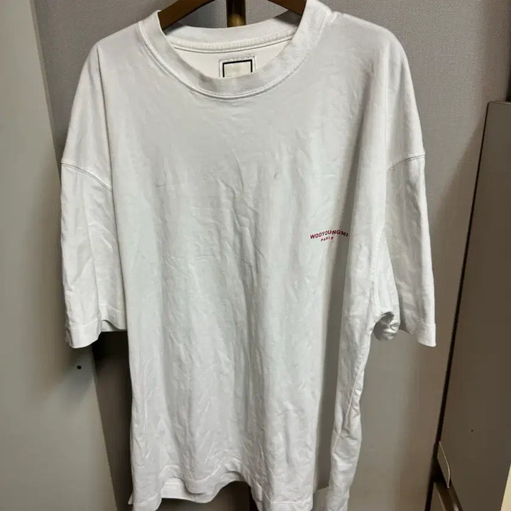 [BUNJANG] Wooyoungmi 22SS Flower Back Logo T-Shirt White / [정품] 22ss 우영미 플라워 백로고 반팔