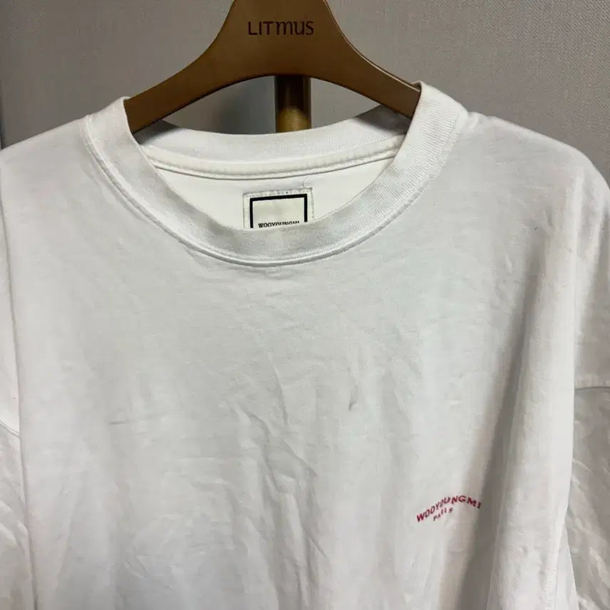 [BUNJANG] Wooyoungmi 22SS Flower Back Logo T-Shirt White / [정품] 22ss 우영미 플라워 백로고 반팔