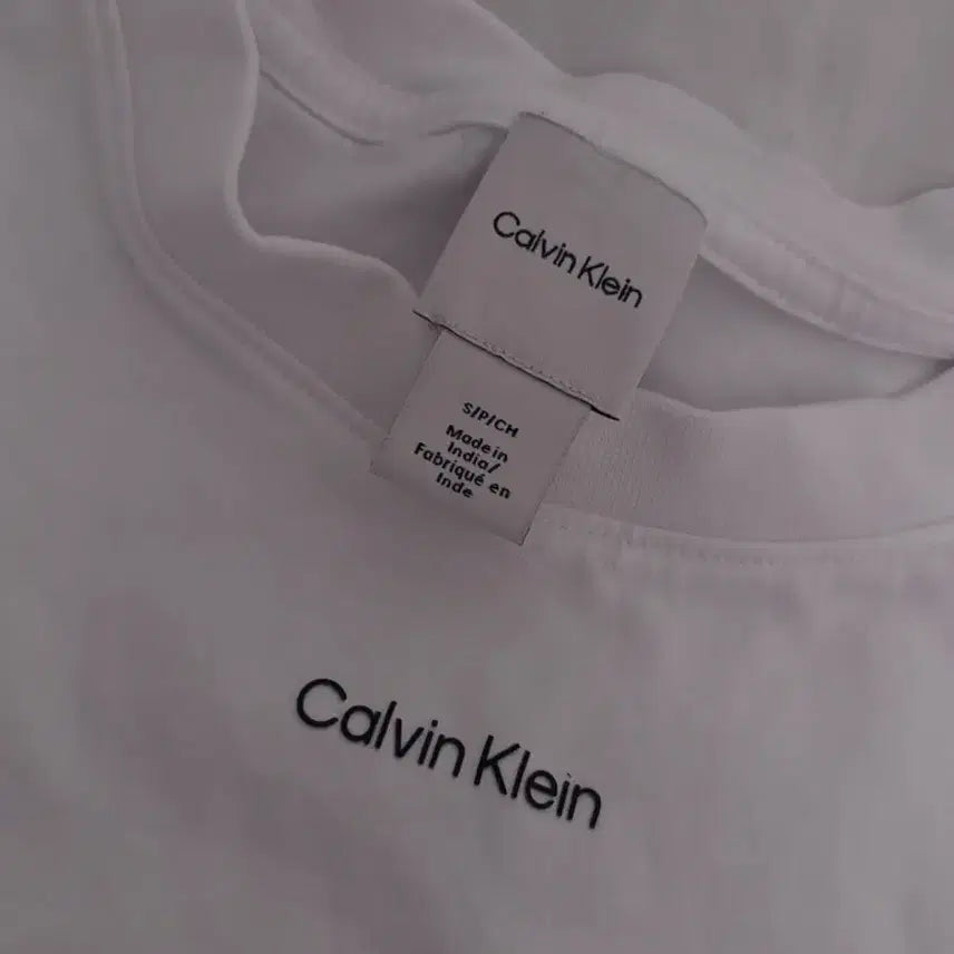 [BUNJANG] Calvin Klein Cotton T-Shirt White / 캘빈클라인 반팔