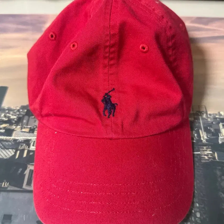 [BUNJANG] Polo Ralph Lauren Red Cotton Twill Cap / 폴로 랄프로렌 레드 볼캡