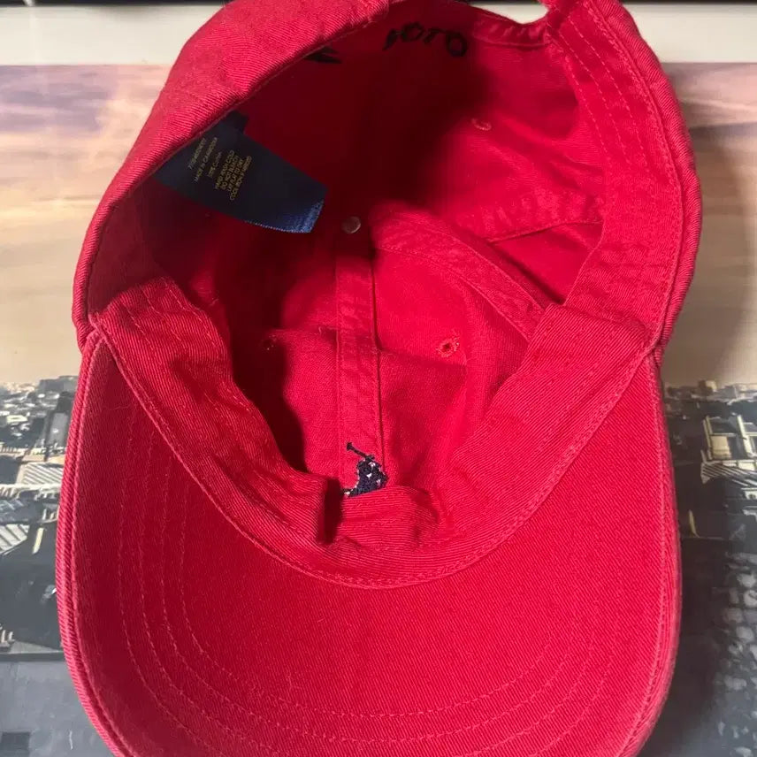 [BUNJANG] Polo Ralph Lauren Red Cotton Twill Cap / 폴로 랄프로렌 레드 볼캡