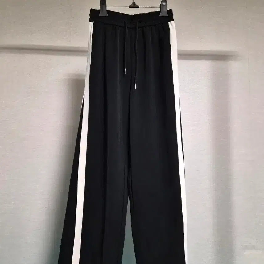 [BUNJANG] M Side Stripe Banding Wide Pants White / M) 밴딩 와이드 팬츠 흰색 옆줄