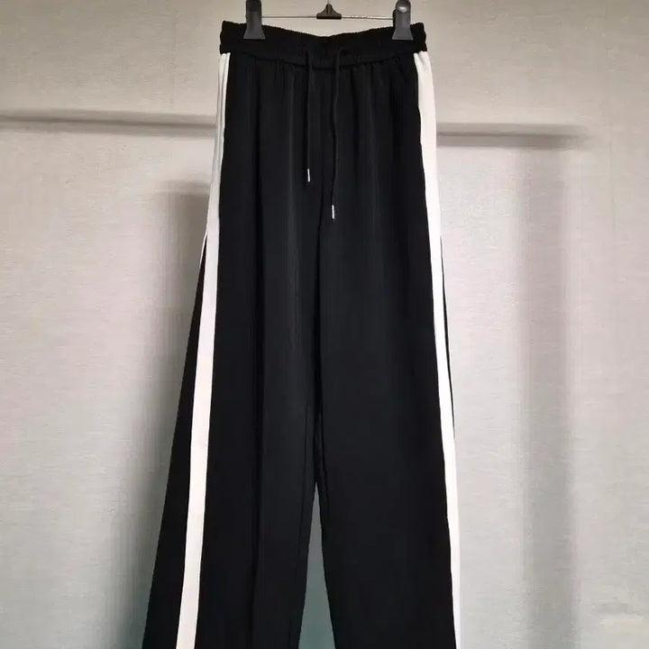 [BUNJANG] M Side Stripe Banding Wide Pants White / M) 밴딩 와이드 팬츠 흰색 옆줄