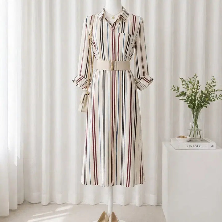 [BUNJANG] MiSSo Striped Pattern Dress / 미쏘