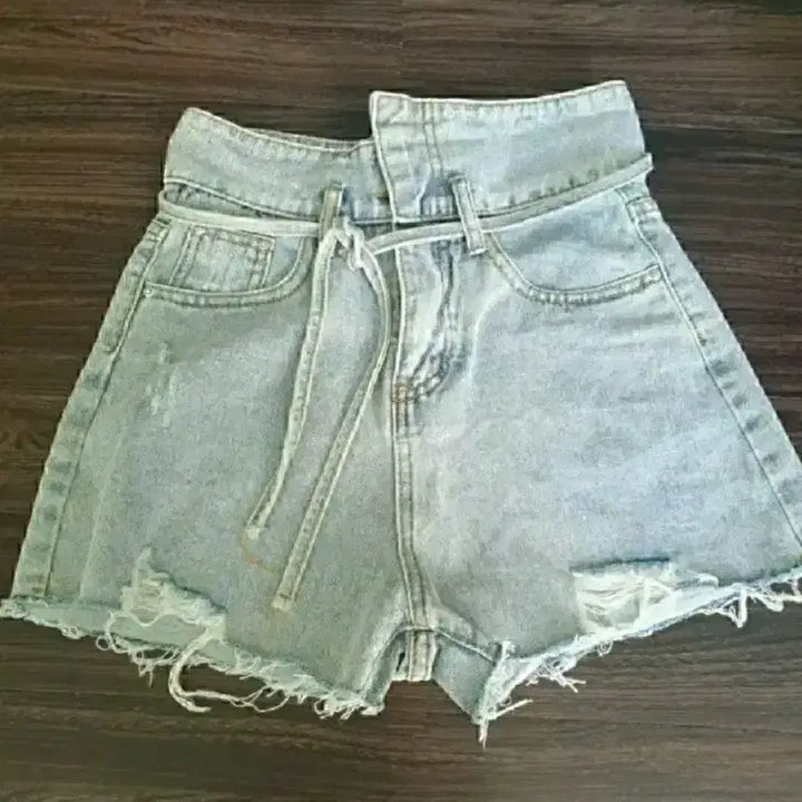 [BUNJANG] Light Wash Denim Shorts / (새상품) 끈연청 데님진 반바지