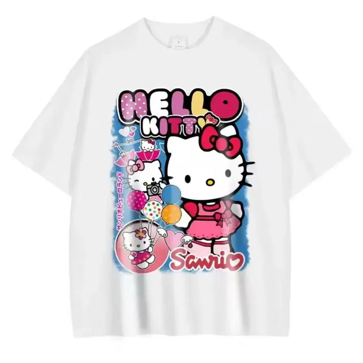 [BUNJANG] Sanrio Hello Kitty Short Sleeve T-Shirt / 헬로키티 Sanrio 반팔 티셔츠 화이트,블랙 새상품
