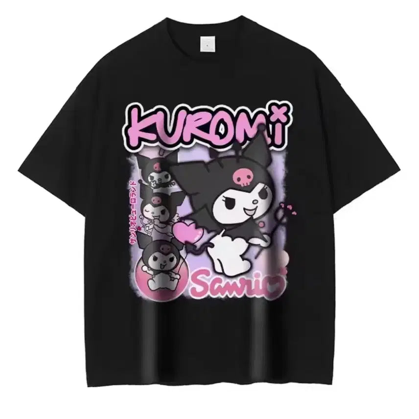 [BUNJANG] Sanrio Kuromi Black T-Shirt / 산리오 쿠로미 블랙 반팔 티셔츠 새상품
