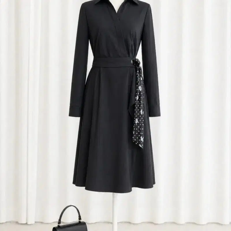 [BUNJANG] Componia Black Long Shirt Dress / 꼼빠니아
