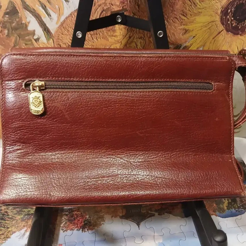 [BUNJANG] Leather Clutch Bag Brown / 가죽 클러치백 브라운 색상