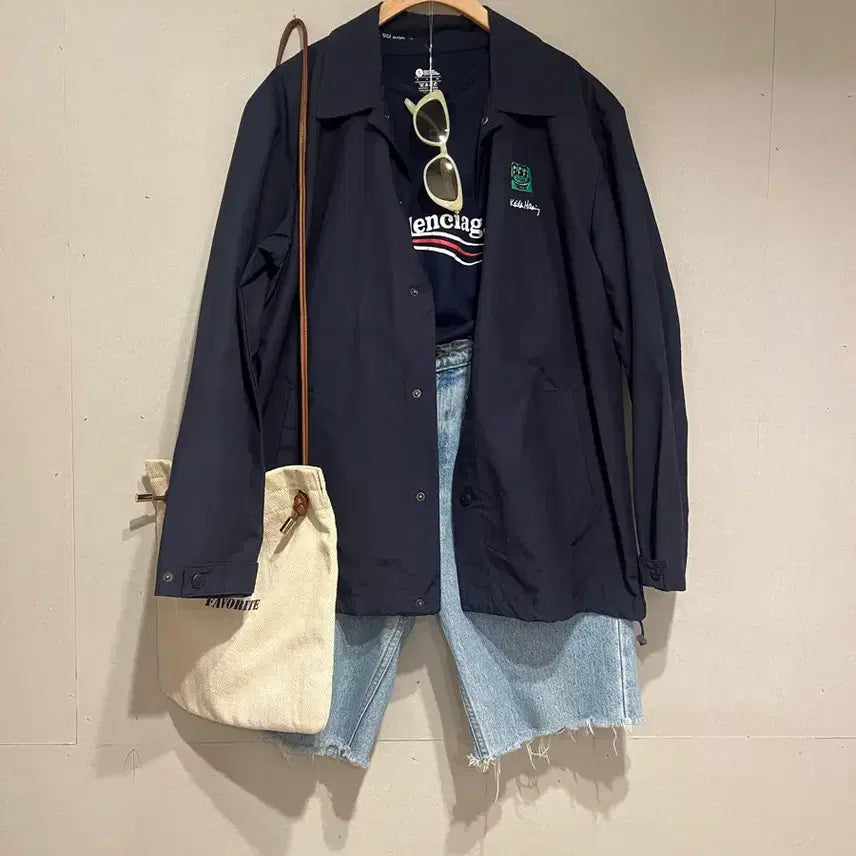 [BUNJANG] Keith Haring Coach Jacket Navy / 키스해링 코치 자켓 네이비 100(남녀공용)