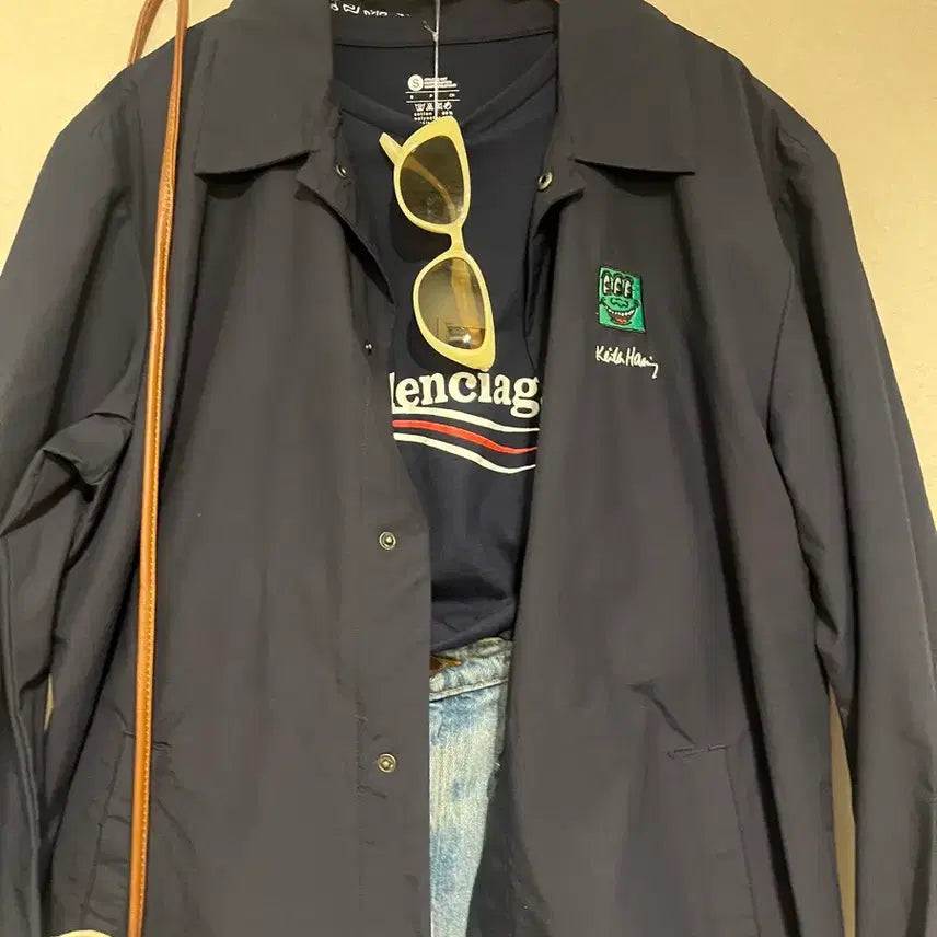 [BUNJANG] Keith Haring Coach Jacket Navy / 키스해링 코치 자켓 네이비 100(남녀공용)