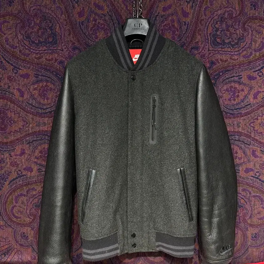 [BUNJANG] Nike Destroyer Varsity Leather Jacket / 나이키 디스트로이어 바시티 가죽 자켓