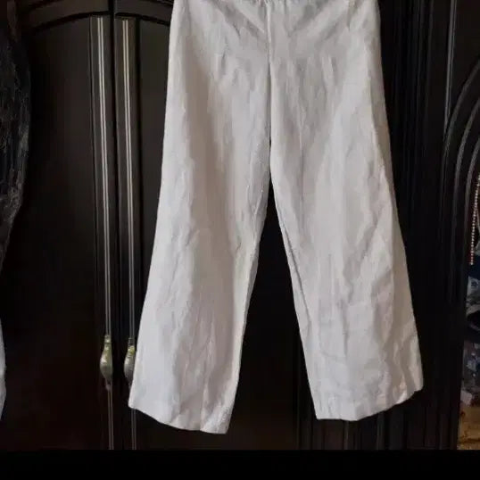 [BUNJANG] Ivory Linen Wide Pants / 흰색 린넨 마 팬츠