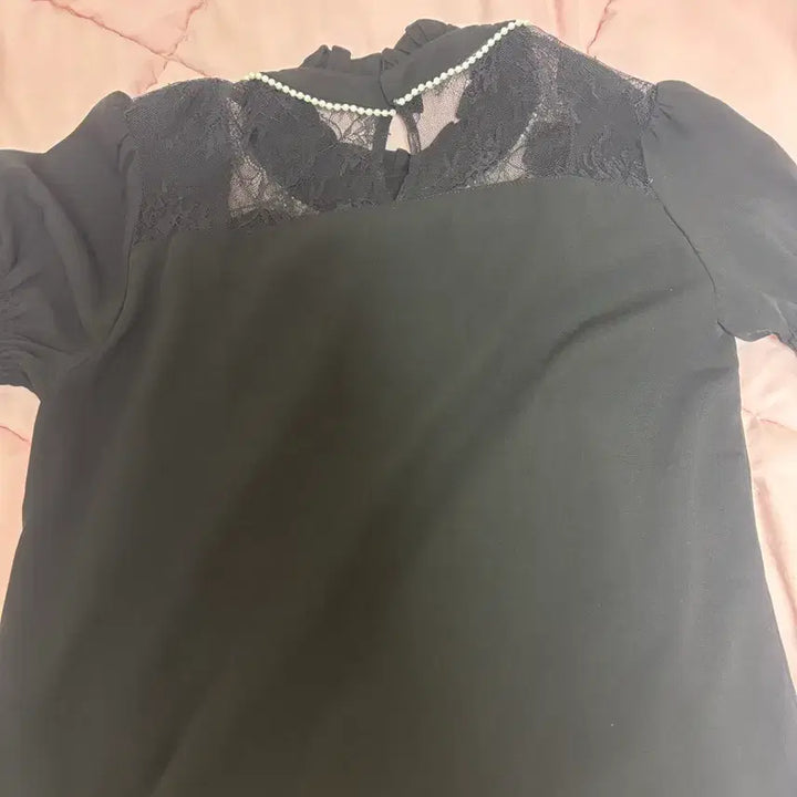 [BUNJANG] Maz Princess Melody Primeros Black Short Sleeve Blouse / 마즈 프린세스멜로디 프리메로 블라우스 블랙 반팔