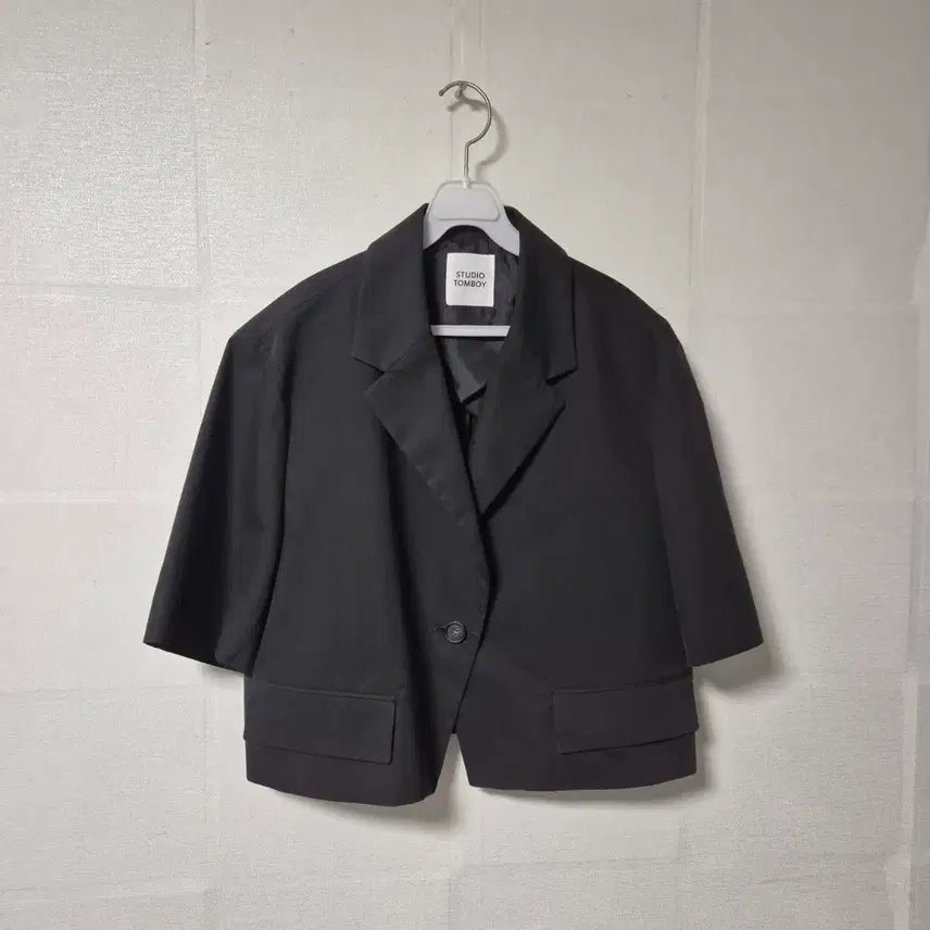 [BUNJANG] Studio Tomboy Black Short-Sleeve Jacket / 스튜디오 톰보이 블랙 반팔 자켓