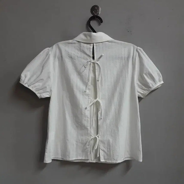 [BUNJANG] TILL I DIE White Short Sleeve Blouse (Free Size) / 택새상품) TILL I DIE 흰색 반팔 블라우스 free