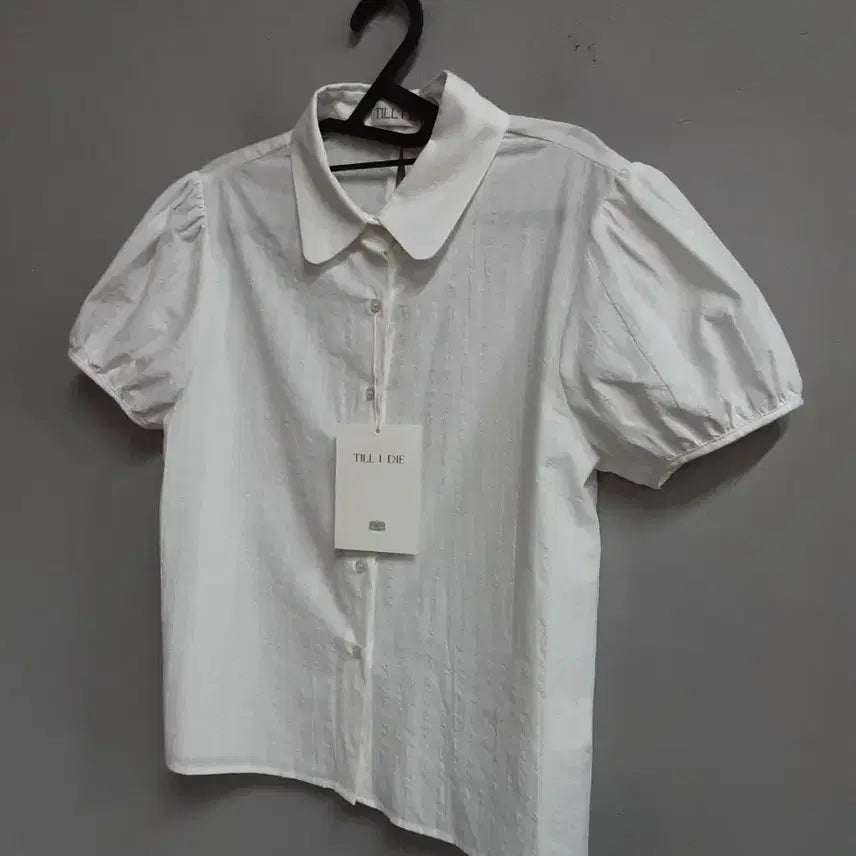 [BUNJANG] TILL I DIE White Short Sleeve Blouse (Free Size) / 택새상품) TILL I DIE 흰색 반팔 블라우스 free