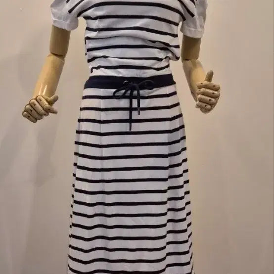[BUNJANG] Saint James Striped Cotton Dress S / 세인트제임스  S  단가라   면원피스