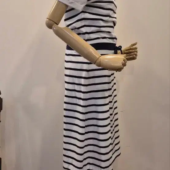 [BUNJANG] Saint James Striped Cotton Dress S / 세인트제임스  S  단가라   면원피스