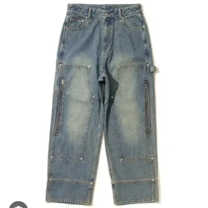 [BUNJANG] 1993 Studio Double Knee Long Zipper Carpenter Denim Pants M / (새옷) 1993스튜디오 더블니 롱지퍼 카펜터 데님 팬츠 M
