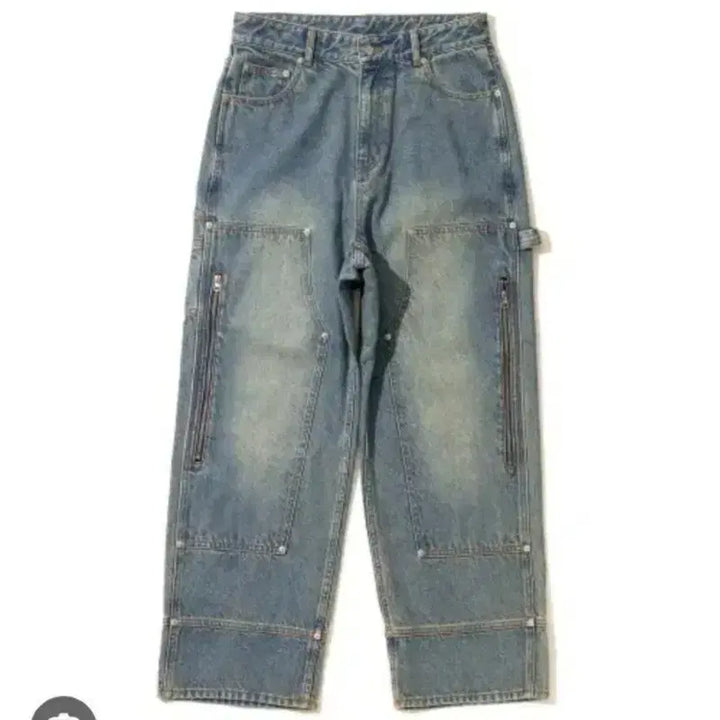 [BUNJANG] 1993 Studio Double Knee Long Zipper Carpenter Denim Pants M / (새옷) 1993스튜디오 더블니 롱지퍼 카펜터 데님 팬츠 M