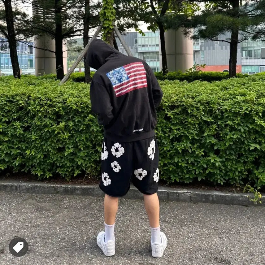 [BUNJANG] Denim Tears The Cotton Wreath Shorts Black XL / 데님 티어스 더 코튼 리쓰 쇼츠 블랙