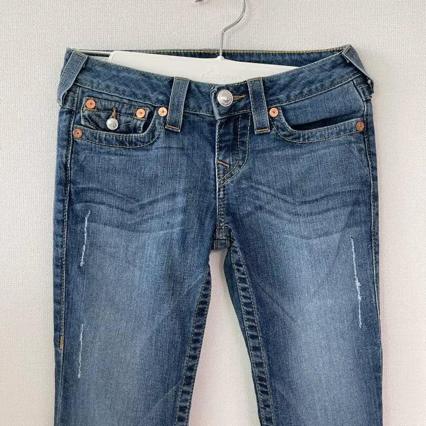 [BUNJANG] True Religion Billy Denim Jeans Size 25 Gold Trim / 트루릴리전 빌리 데님 청바지 25인치 금장