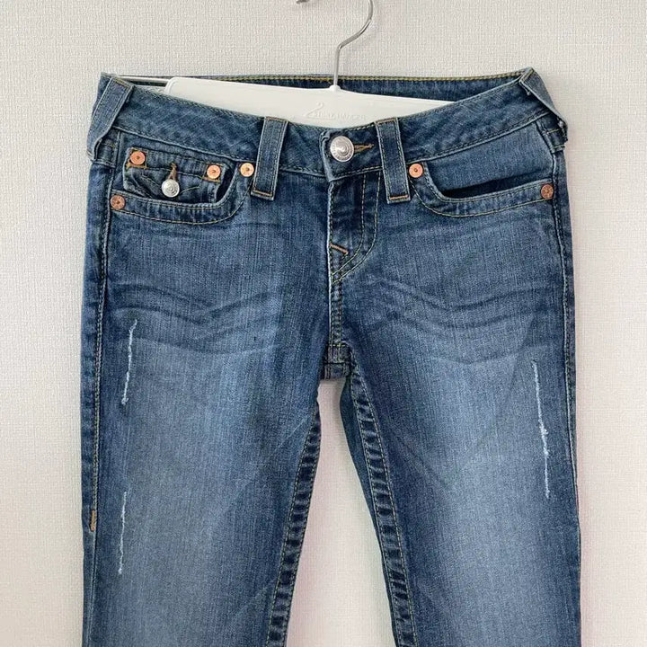 [BUNJANG] True Religion Billy Denim Jeans Size 25 Gold Trim / 트루릴리전 빌리 데님 청바지 25인치 금장