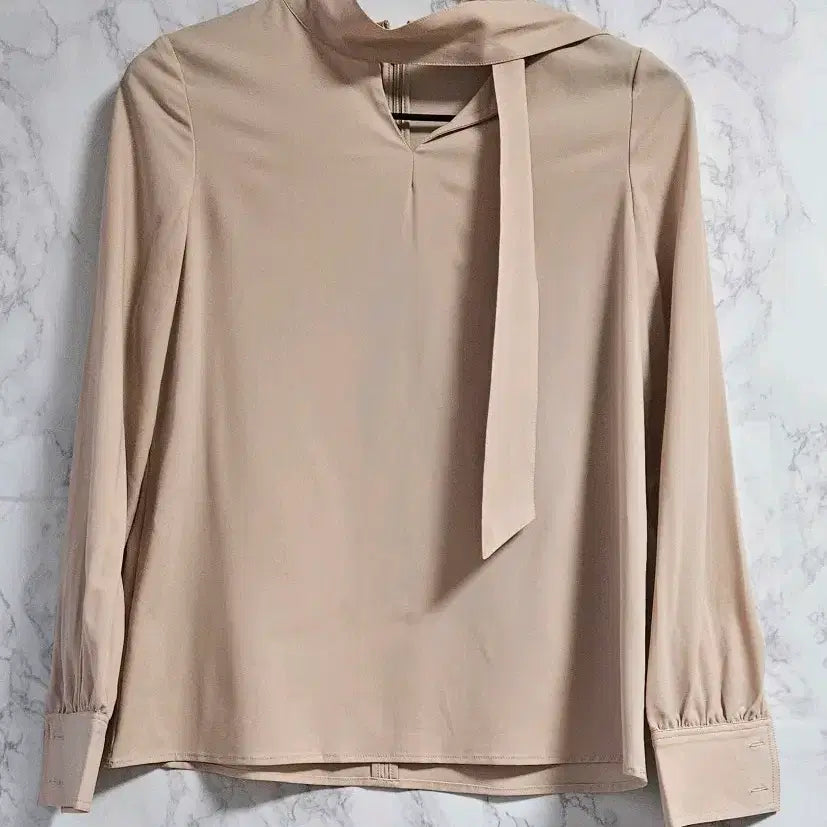 [BUNJANG] Ribbon Blouse Beige (Size 55) / 리본 블라우스 베이지색 55