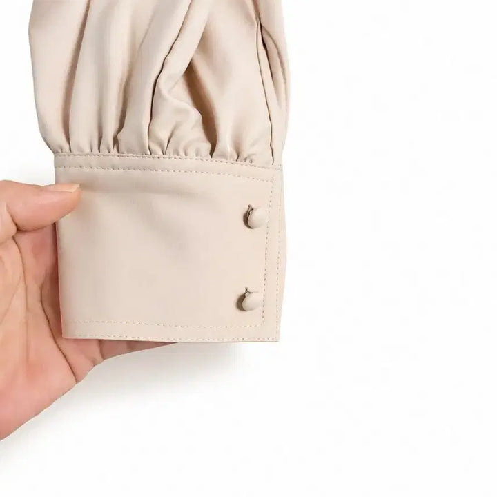 [BUNJANG] Ribbon Blouse Beige (Size 55) / 리본 블라우스 베이지색 55