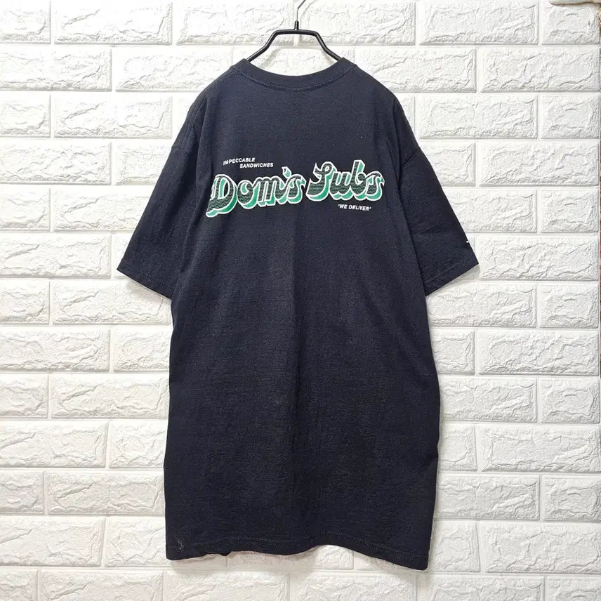 [BUNJANG] Simple Black T-Shirt with Graphic Print / 블랙티셧