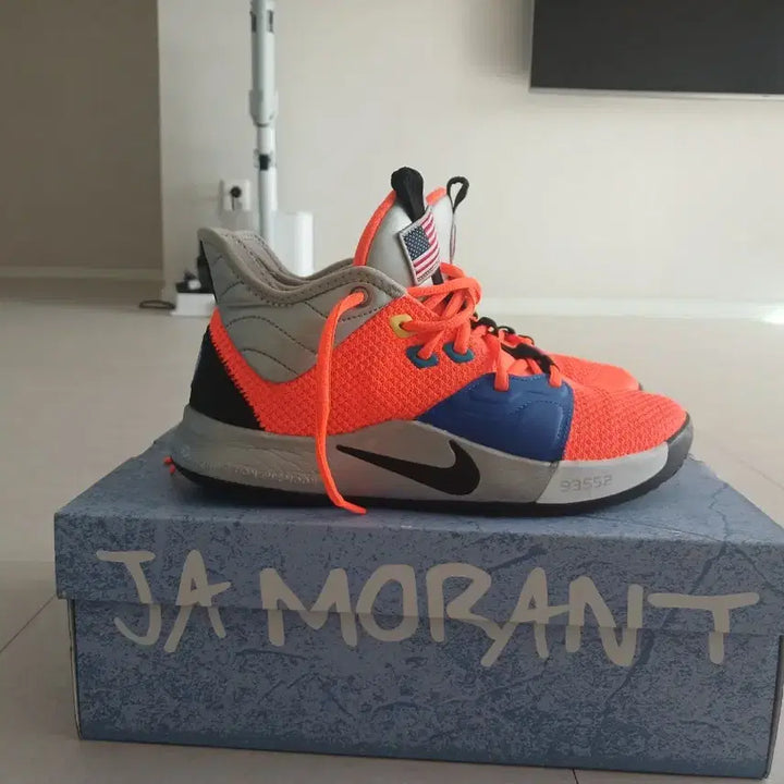 [BUNJANG] Nike PG3 Orange Basketball Shoes USA Flag / 나이키 PG3 오렌지 농구화 미국 국기