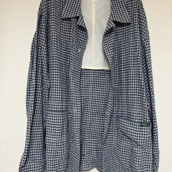 [BUNJANG] Heritage Floss French Work Jacket Navy Check L / 헤리티지플로스 프렌치워크자켓 L 사이즈
