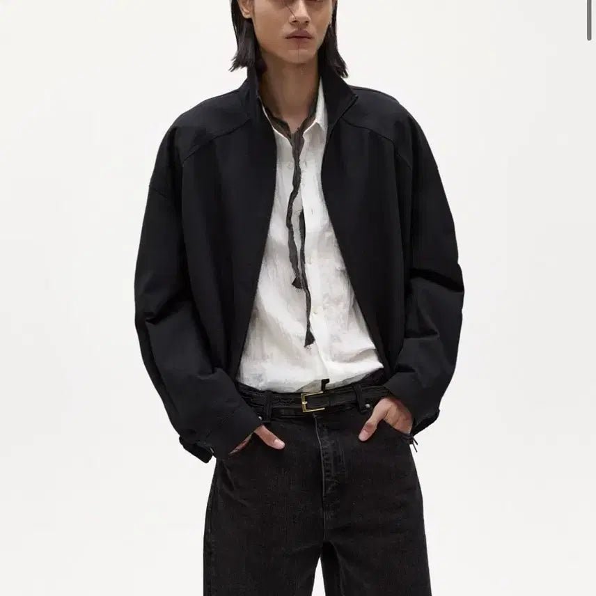 [BUNJANG] Elwood Dump Wool Cotton Rib Blouson Jumper Black / [48] 엘무드 덤프 울 코튼 립 블루종 점퍼 블랙