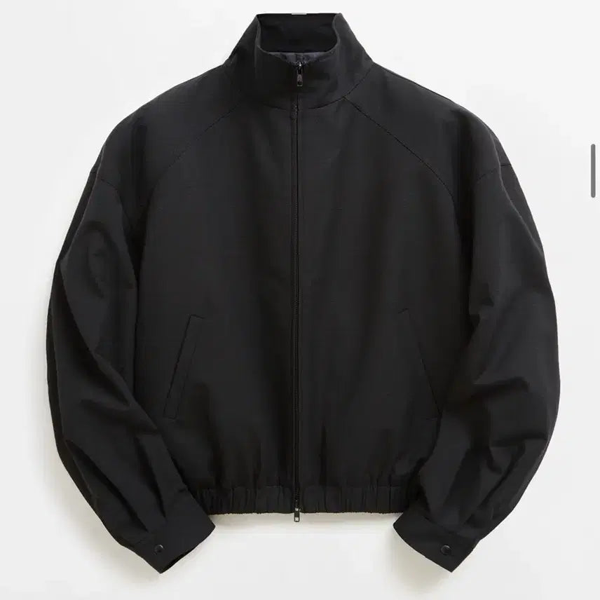 [BUNJANG] Elwood Dump Wool Cotton Rib Blouson Jumper Black / [48] 엘무드 덤프 울 코튼 립 블루종 점퍼 블랙