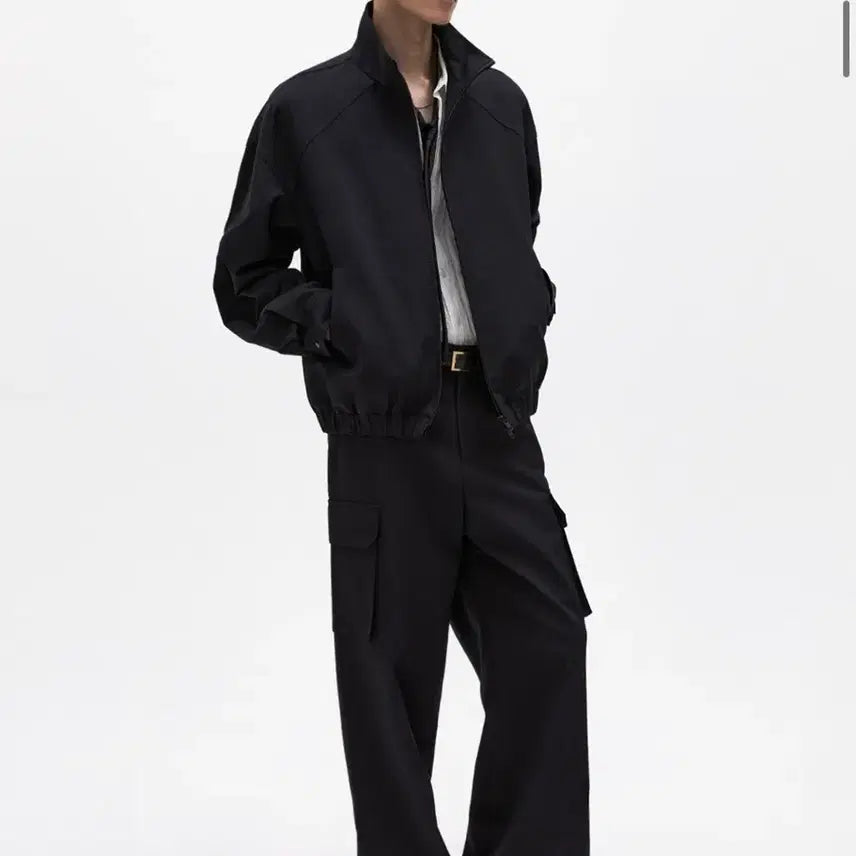 [BUNJANG] Elwood Dump Wool Cotton Rib Blouson Jumper Black / [48] 엘무드 덤프 울 코튼 립 블루종 점퍼 블랙
