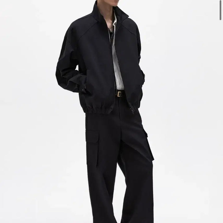 [BUNJANG] Elwood Dump Wool Cotton Rib Blouson Jumper Black / [48] 엘무드 덤프 울 코튼 립 블루종 점퍼 블랙
