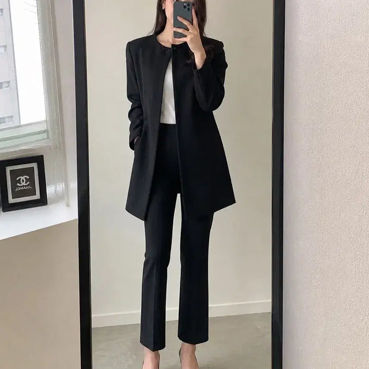 [BUNJANG] Sandro Perone Minimal Lapel-less Coat Jacket / 이태리 수입 산드로 페로네 미니멀 노카라 코트 하객룩 고급핏 자켓