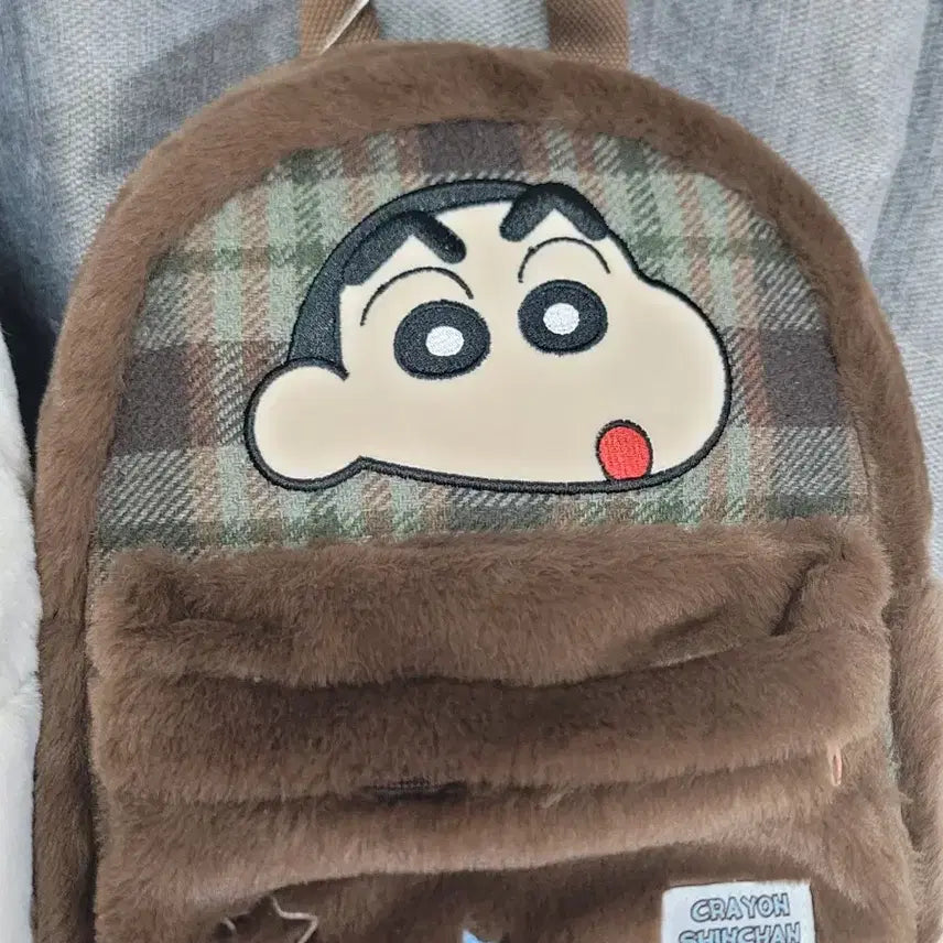 [BUNJANG] Crayon Shin-chan Fur Mini Backpack / [크레용신짱 정품] 짱구/부리부리맨 퍼 미니 백팩