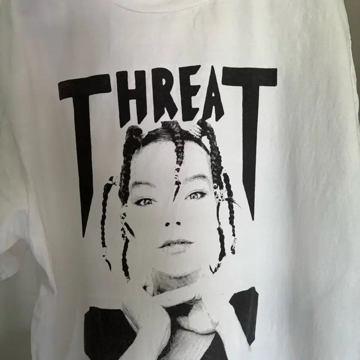 [BUNJANG] Donut Revenge Fingerpress THREAT T-Shirt White / [3] 도넛리벤지 핑거프레스 THREAT 티셔츠 화이트