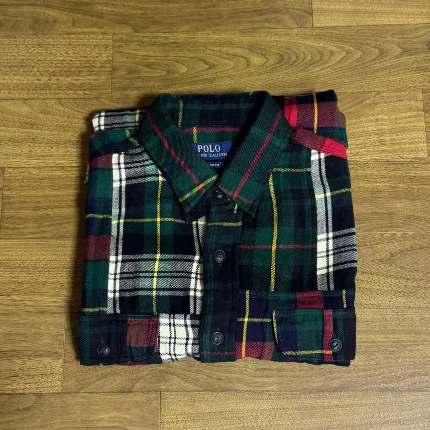 [BUNJANG] Polo Ralph Lauren Classic Fit Patchwork Flannel Shirt / 폴로 클래식핏  패치워크 플란넬 셔츠 M