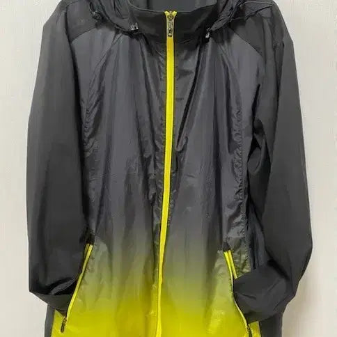 [BUNJANG] ASICS Windbreaker Jacket Grey/Yellow / 아식스 바람막이 그레이/옐로우