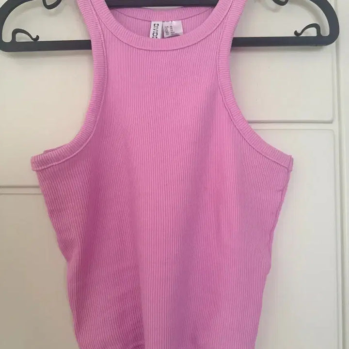 [BUNJANG] H&amp;M Pink Slim Crop Tank Top XS / H&amp;M 핑크 슬림 크롭 나시 XS