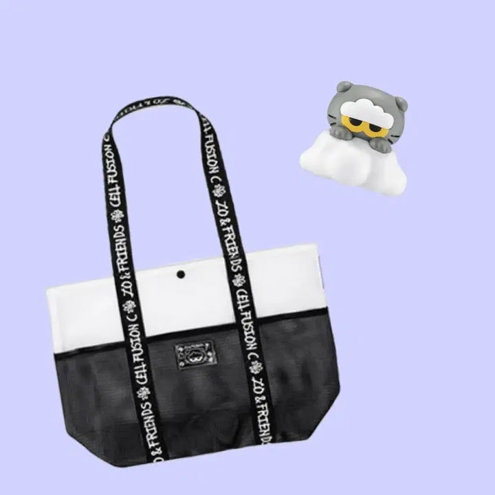 [BUNJANG] Jo&amp;Friends Beach Bag with Figure Clip Set / (미개봉)조앤프렌즈 비치백+피규어집게  가방 메쉬백